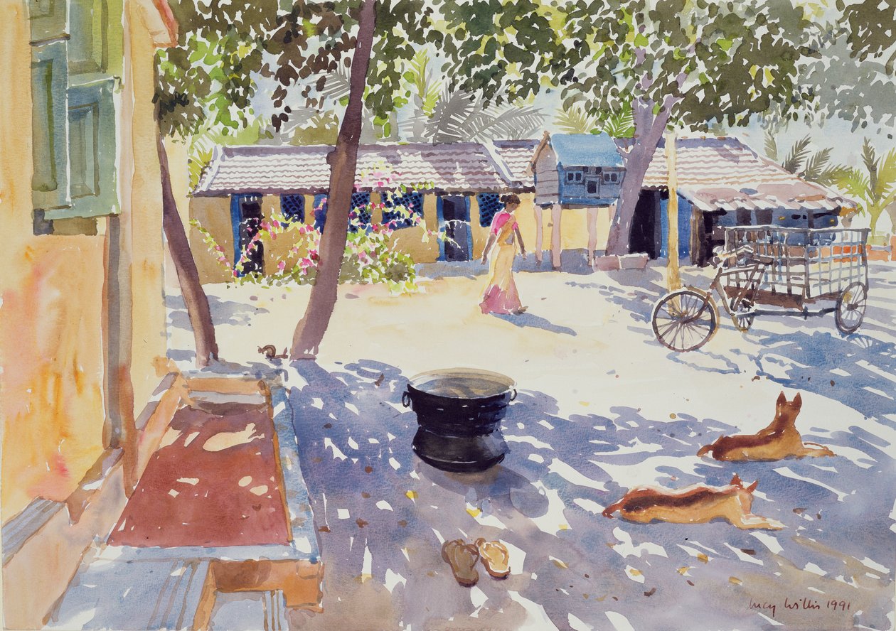 Søndag i drengehjemmet, 1991 (wc på papir) af Lucy Willis