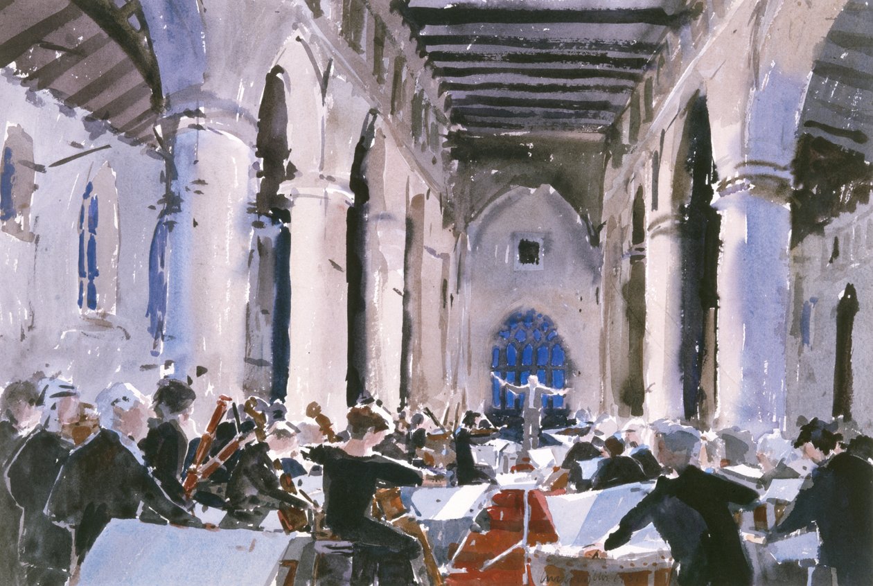 The Ouverture, St. Marys Bridgwater, 1989 (wc på papir) af Lucy Willis