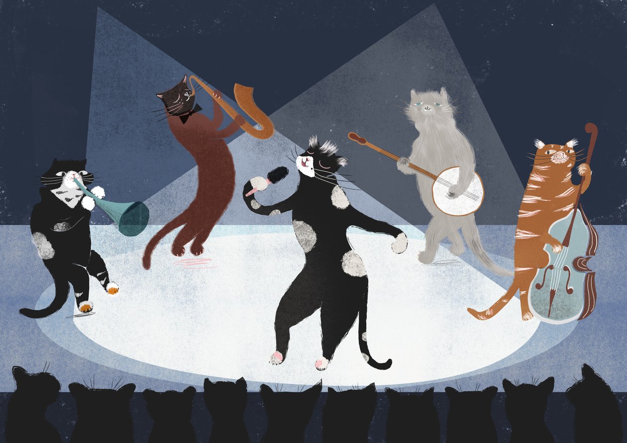 Jazz Cats, 2015 (digital) af Lucy Banaji