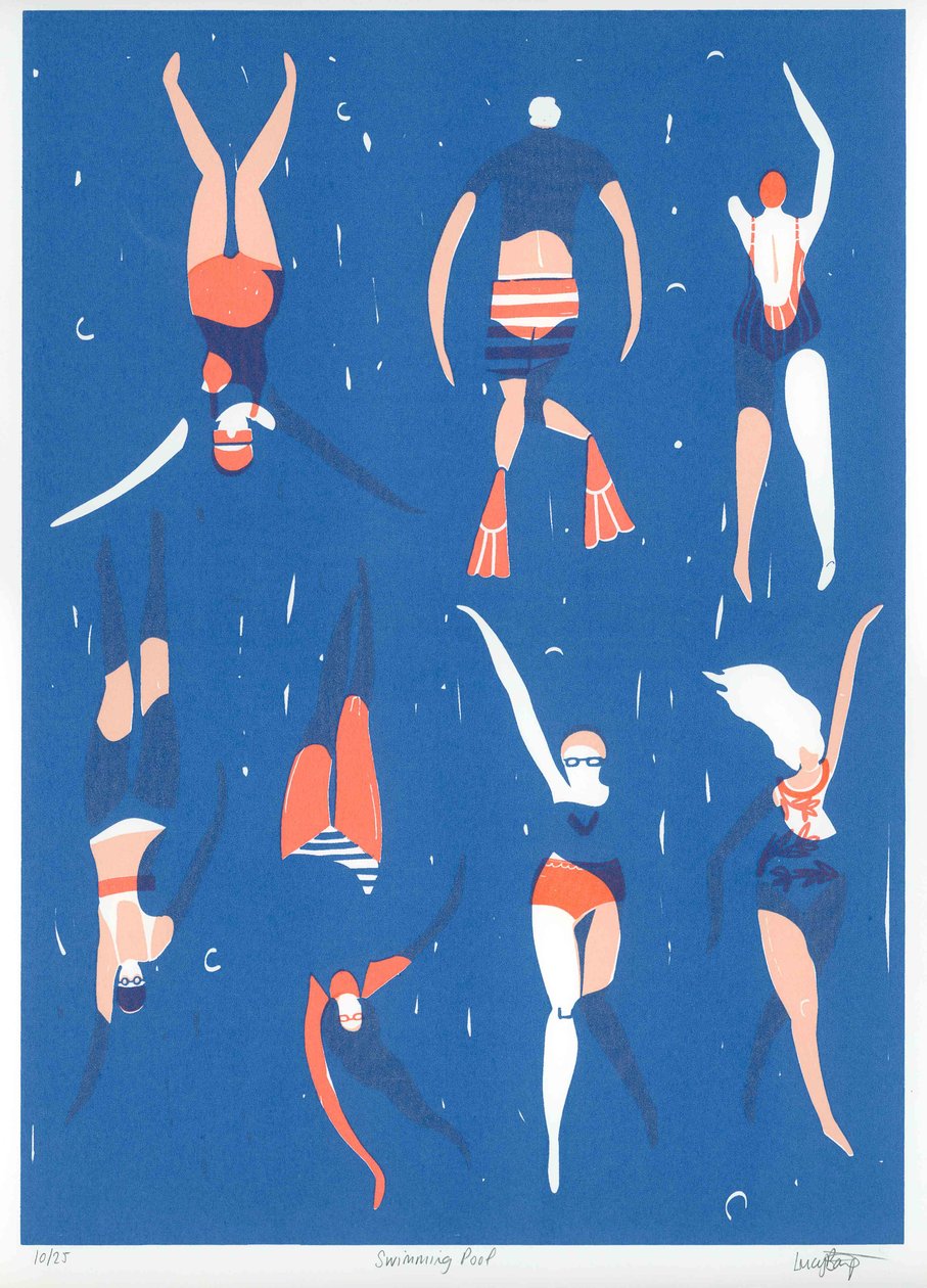 Swimming Pool, 2016 (serigrafi) af Lucy Banaji