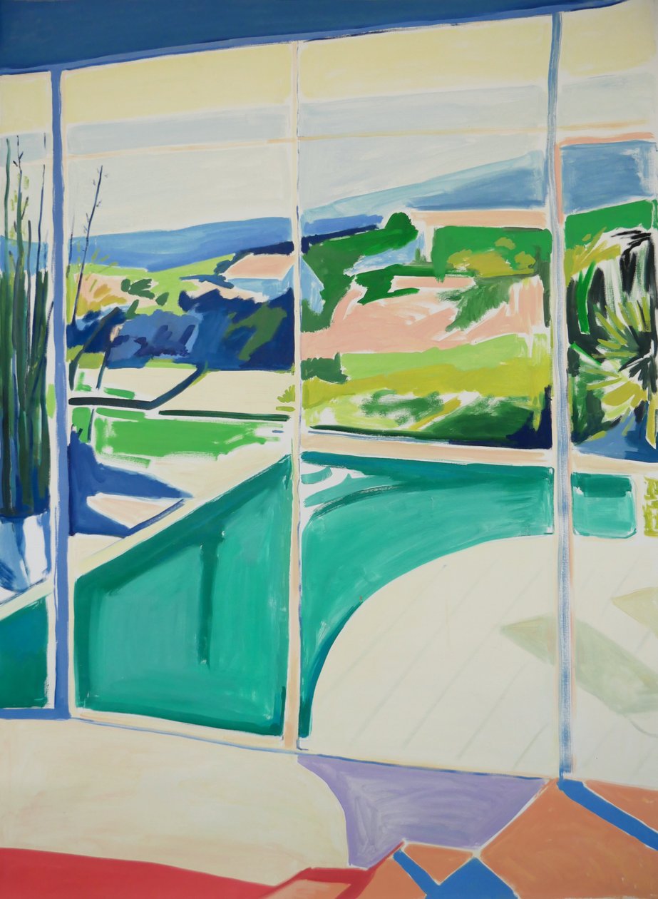 Courtyard, 2022 (olie på lærred) af Lucy Smallbone