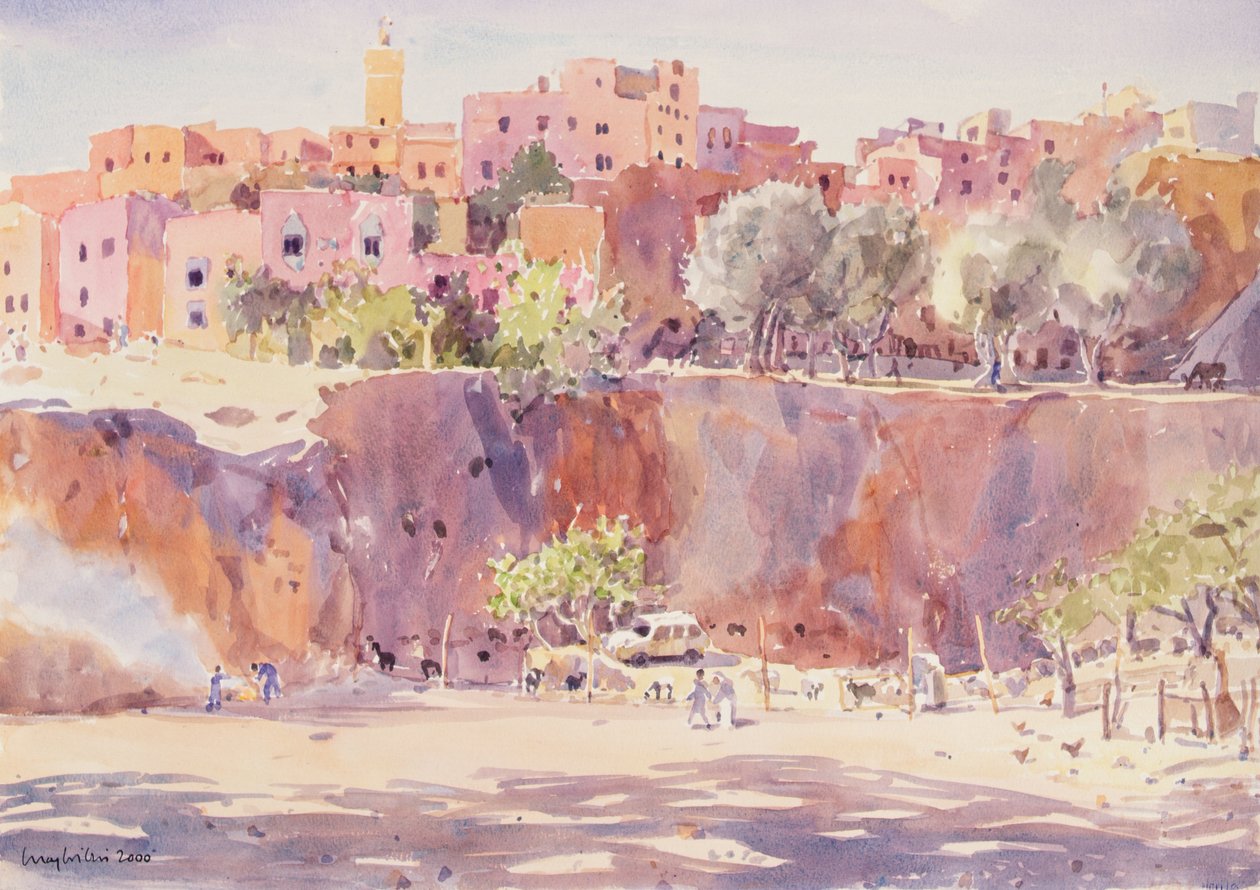 Darricha, Fes, 2000 (akvarel på papir) af Lucy Willis