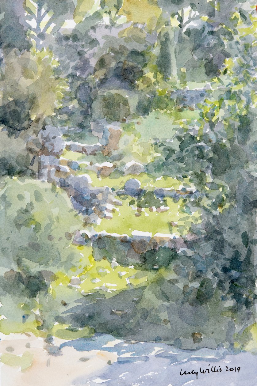 Hillside Steps, Ein Kerem, Israel, 2019 (w/c på papir) af Lucy Willis