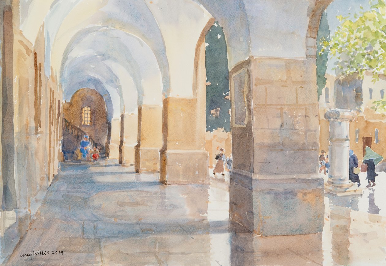 Rothschild House, Jerusalem, 2019 (w/c på papir) af Lucy Willis