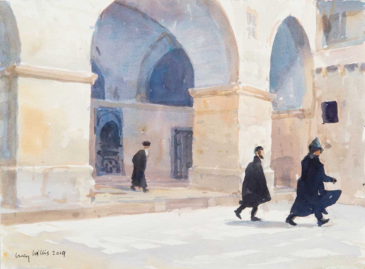 Armenierne, Jerusalem, 2019 (w/c på papir) af Lucy Willis
