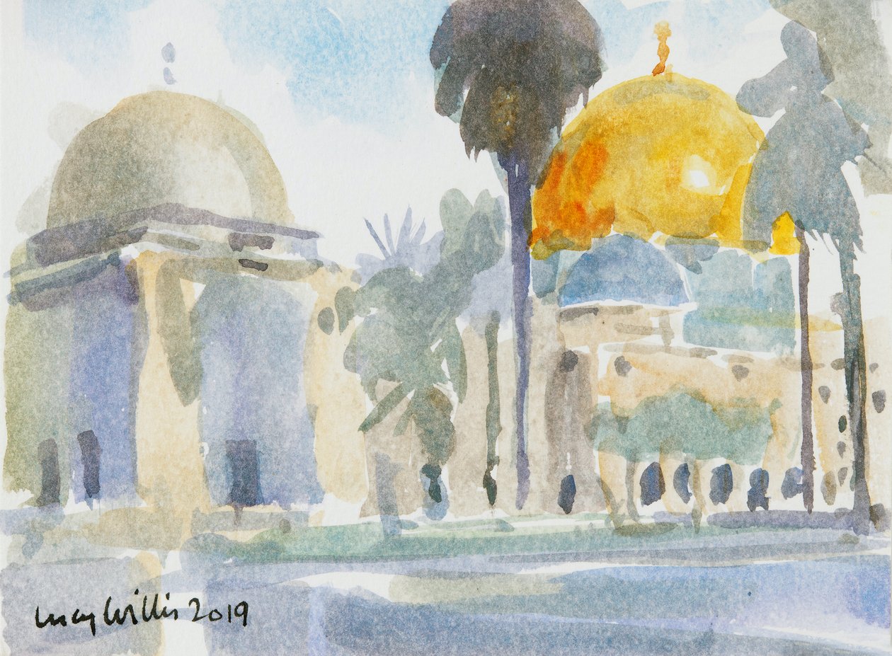 The Golden Dome, Jerusalem, 2019 (w/c på papir) af Lucy Willis
