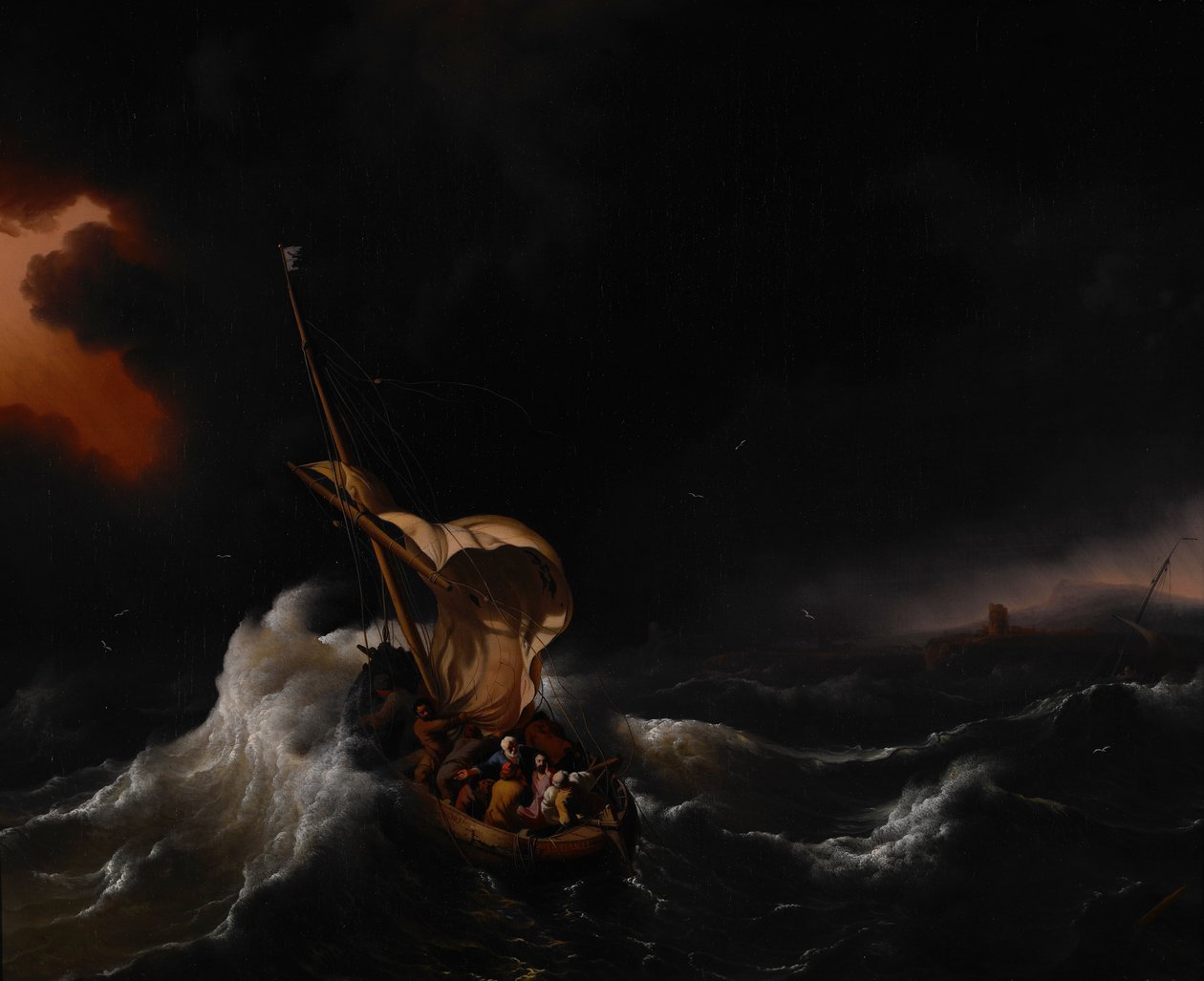 Kristus i stormen på Galilæa Sø af Ludolf Backhuysen