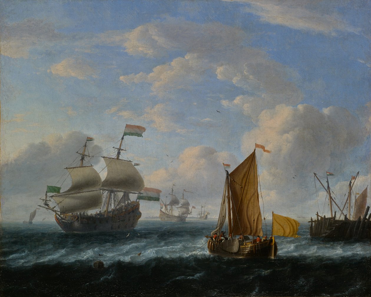 hollandske krigsskibe af Ludolf Backhuysen
