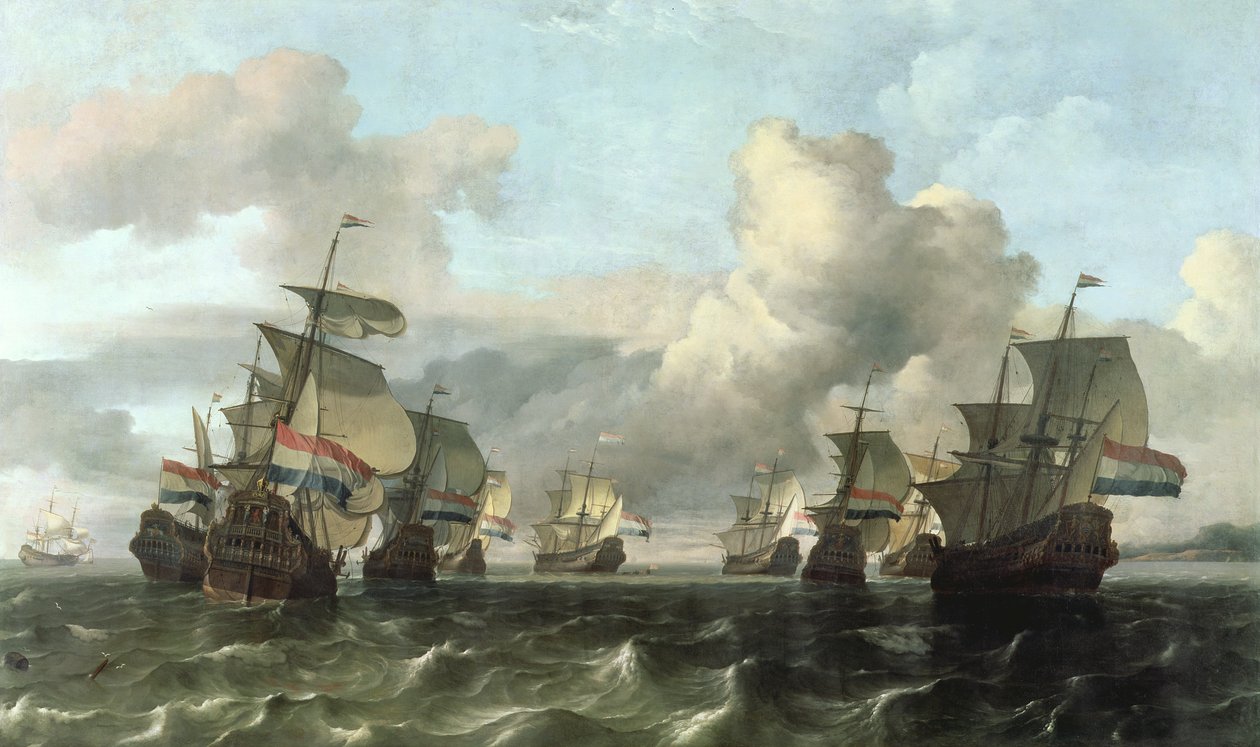 Indiske Kompagnis hollandske flåde, 1675 af Ludolf Backhuysen
