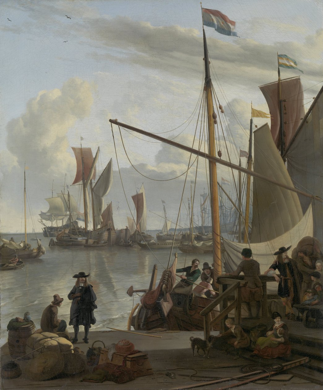 IJ ved Amsterdam, set fra Mosselsteiger (muslingemolen) 1673 af Ludolf Backhuysen