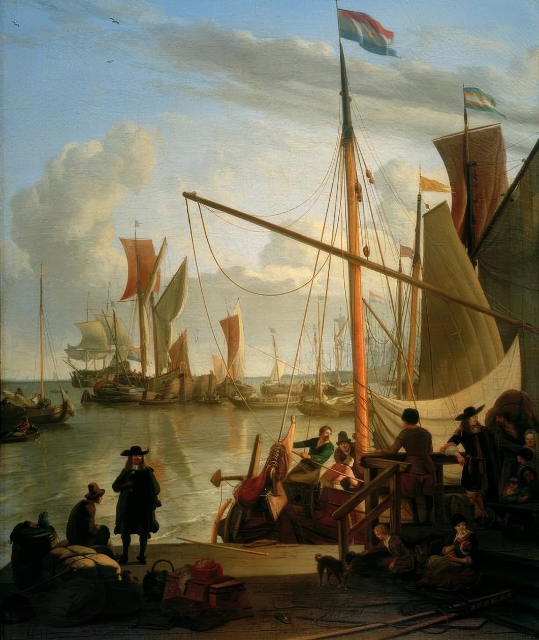 Ij foran Amsterdam fra Mosselsteiger eller Bothhuisjes af Ludolf Backhuysen