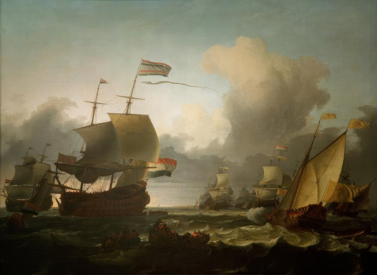 Overdragelsen af overkommandoen til admiral Michiel de Ruyter b af Ludolf Backhuysen