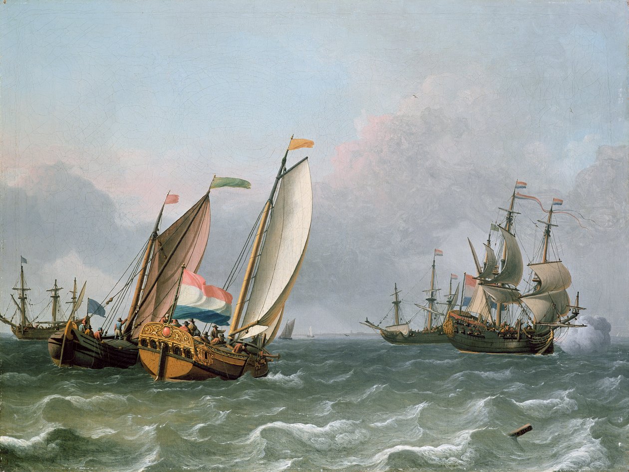 Hollandsk skibsfart i et uroligt hav af Ludolf Backhuysen