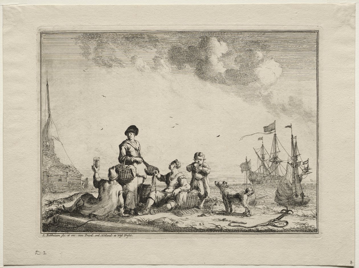 fisk sælger af Ludolf Backhuysen