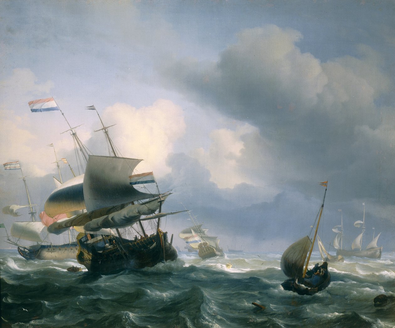 Havn med skibe af Ludolf Backhuysen