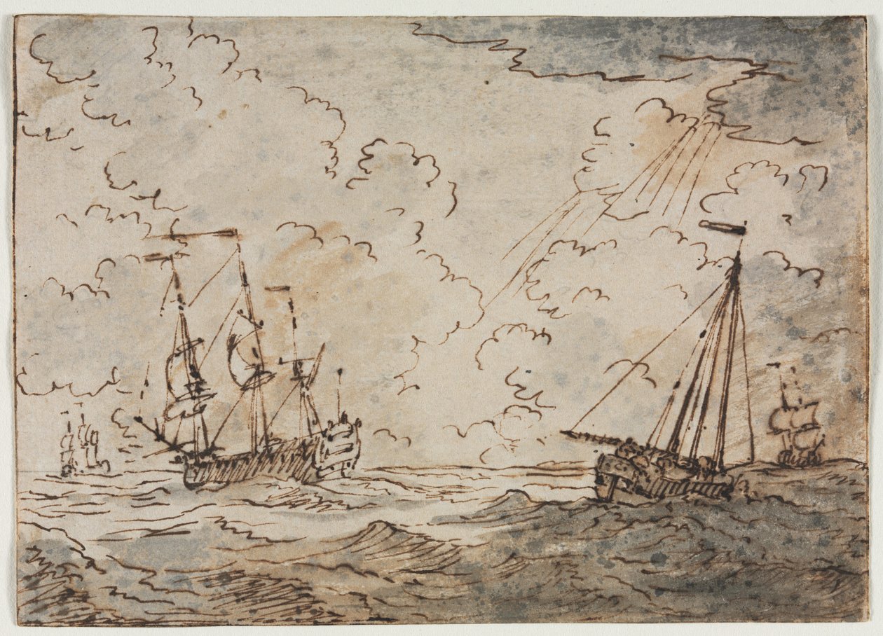 Skibe til søs, 1600-tallet. af Ludolf Backhuysen