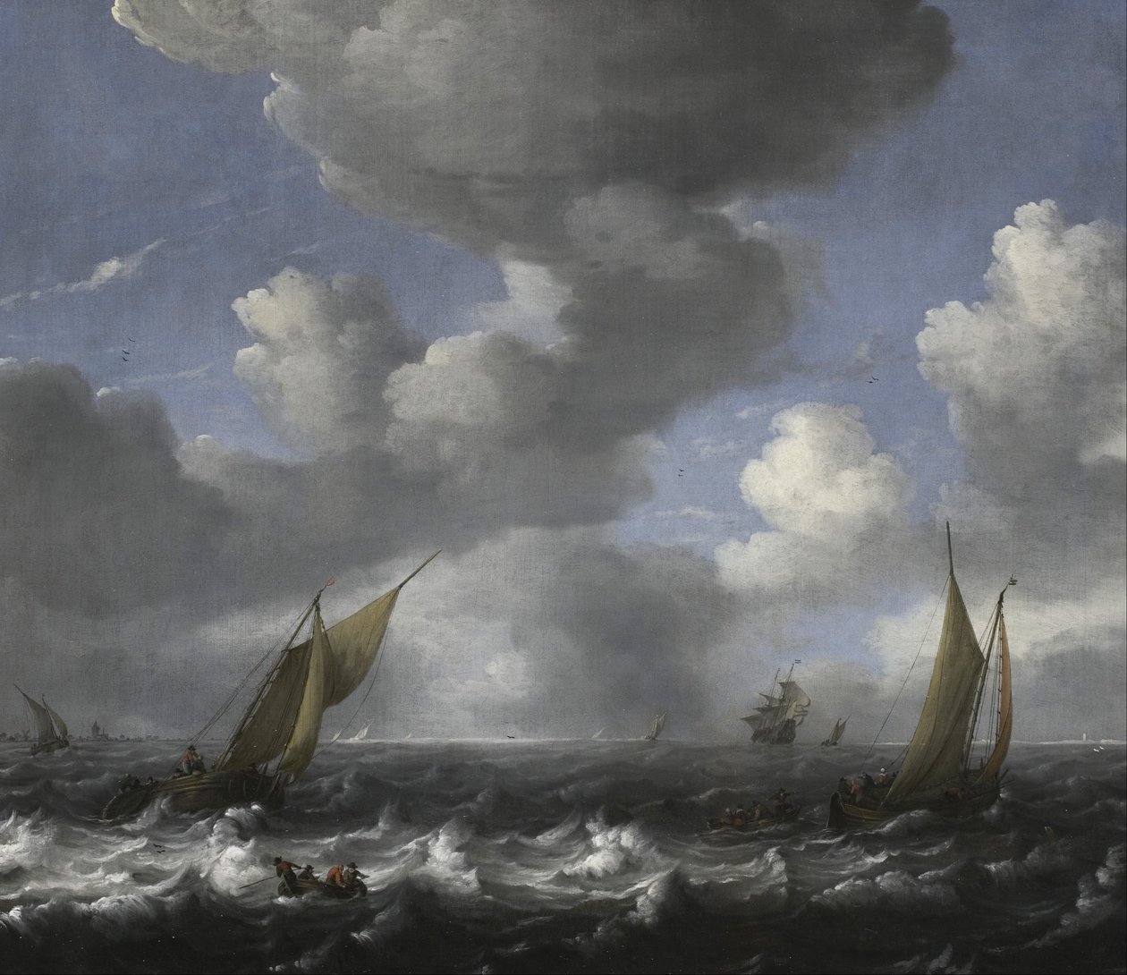 Havlandskab og fiskerbåde af Ludolf Bakhuizen