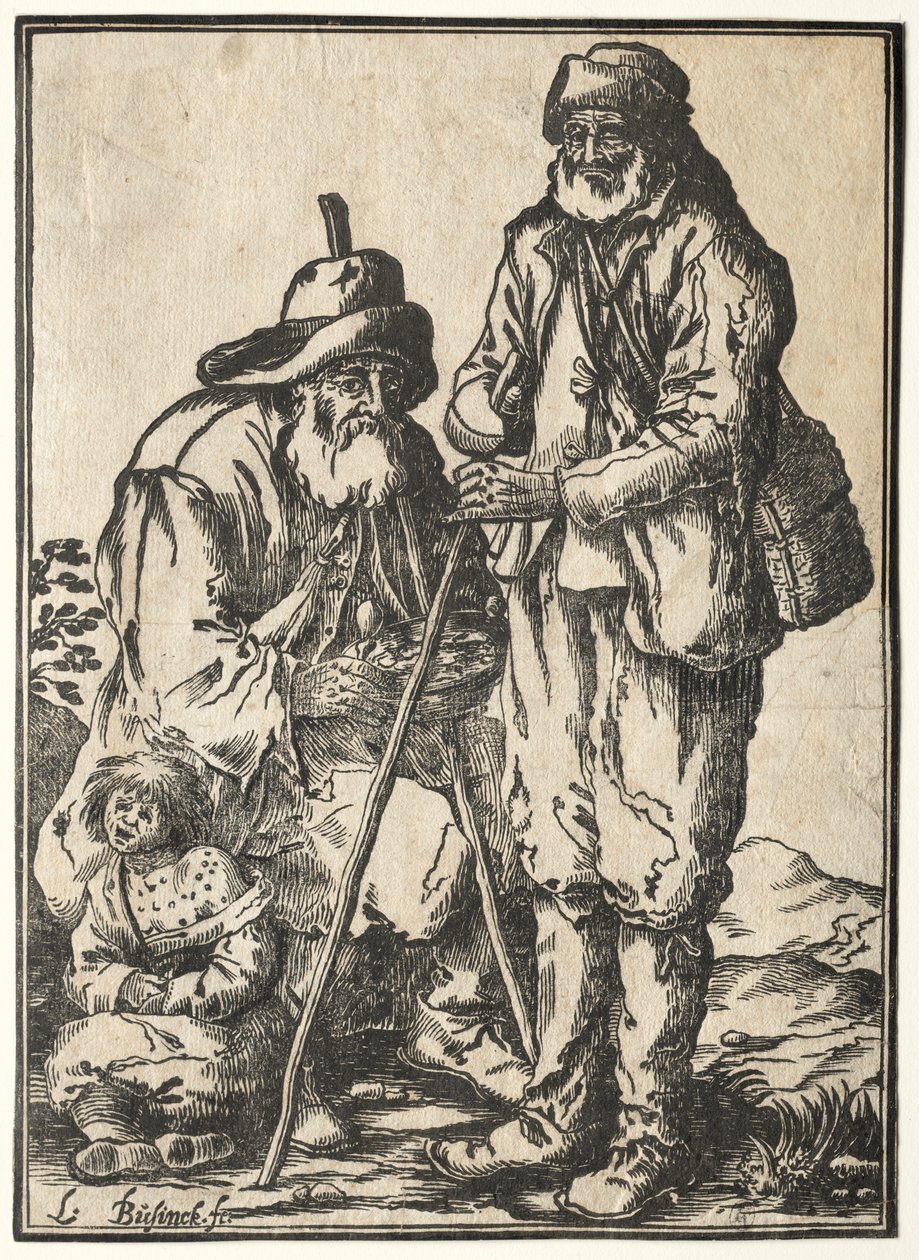 To Tiggere og Spedalsk Barn af Ludolph Büsinck