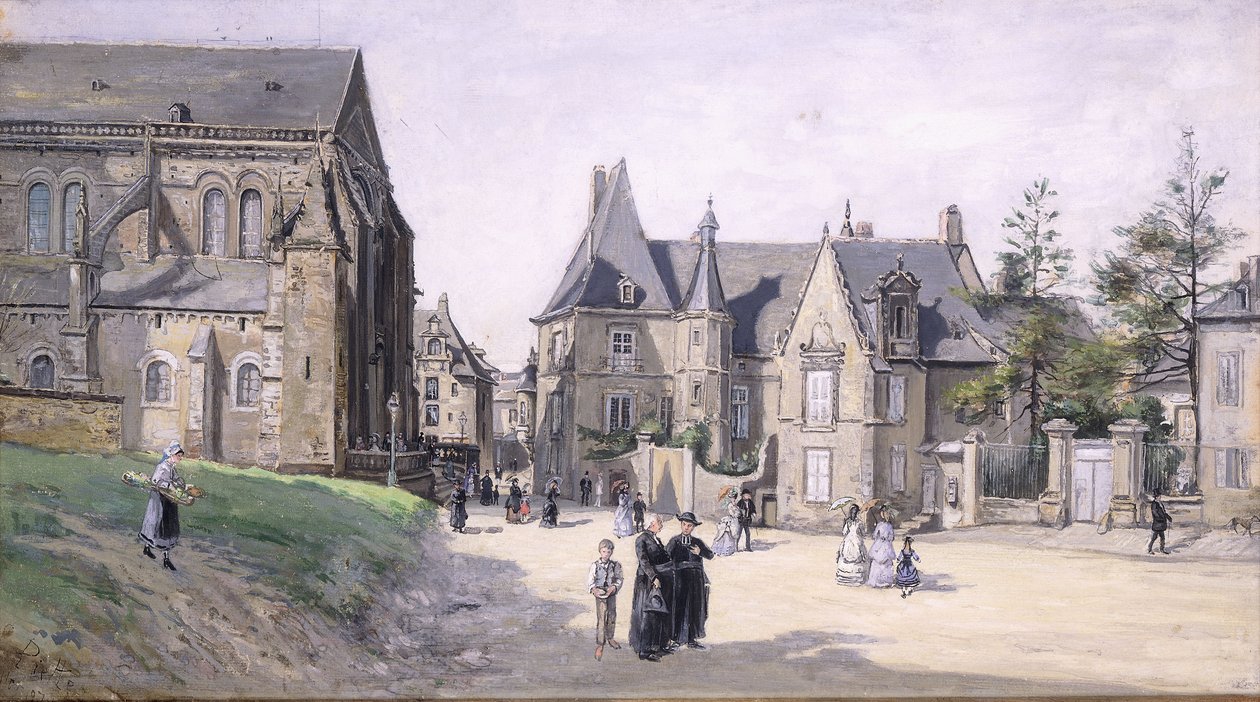 Den Lille Landsbyplads; La Petite Place du Village, 1870 af Ludovic Piette