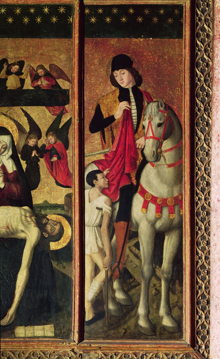 St. Martin, venstre panel fra en triptykon, der forestiller Pieta mellem St. Martin og St. Catherine, 1475 (detalje fra 197121) af Ludovico Brea