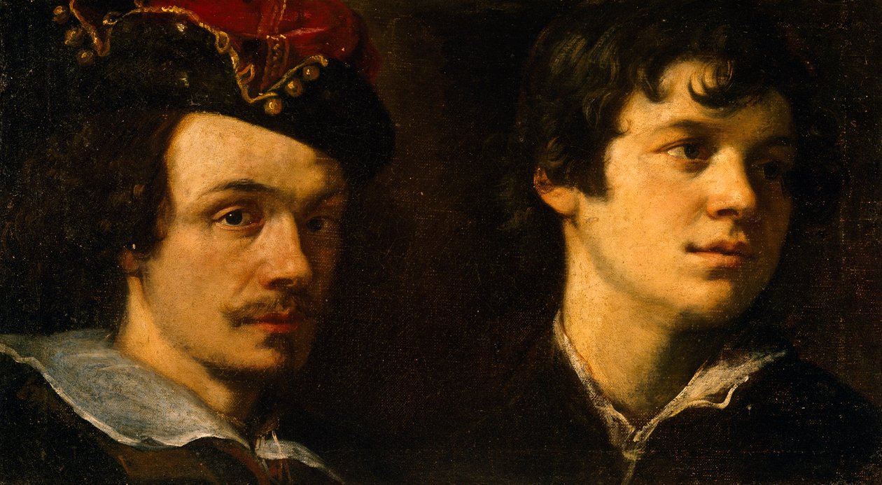 To hoveder, af Ludovico Cardi kendt som il Cigoli (1559-1613), maleri. af Ludovico Cardi