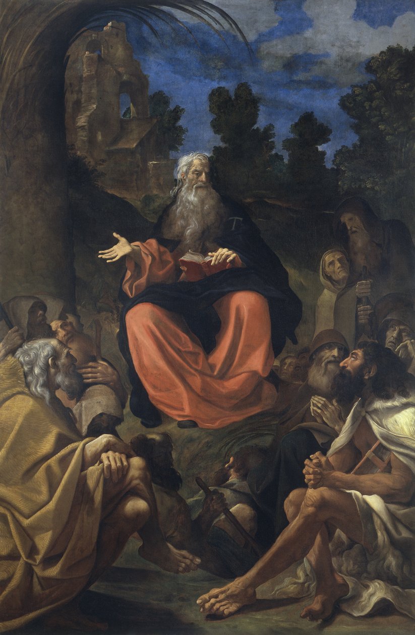 Sankt Antonius abbed prædiker for eremitterne af Ludovico Carracci