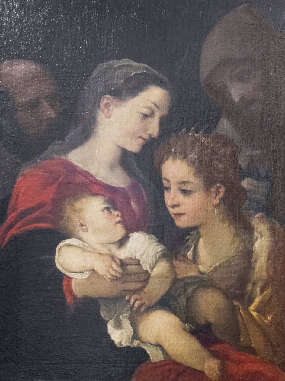 Den hellige familie med de hellige Frans og Catherine af Alexandria, ca. 1589-92 (olie på lærred) af Ludovico Carracci
