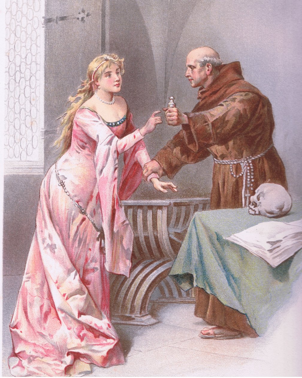 Broder Hold datter, jeg ser en slags håb., illustration fraRomeo og Julie, af Ludovico Marchetti