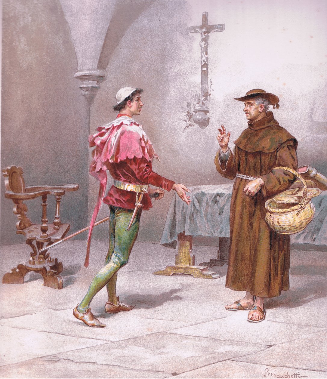 Broder Hellige Frans! Hvilken forandring er her., illustration fra Romeo og Julie, af Ludovico Marchetti