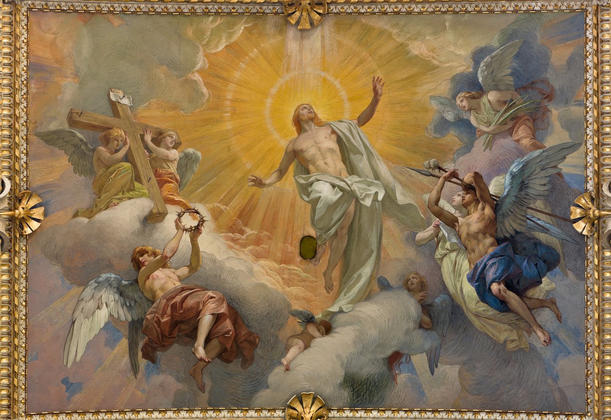 Cybo kapel (nordlige arm af tværskibet), hvælving: Jesu Kristi opstandelse af Ludovico Pogliaghi