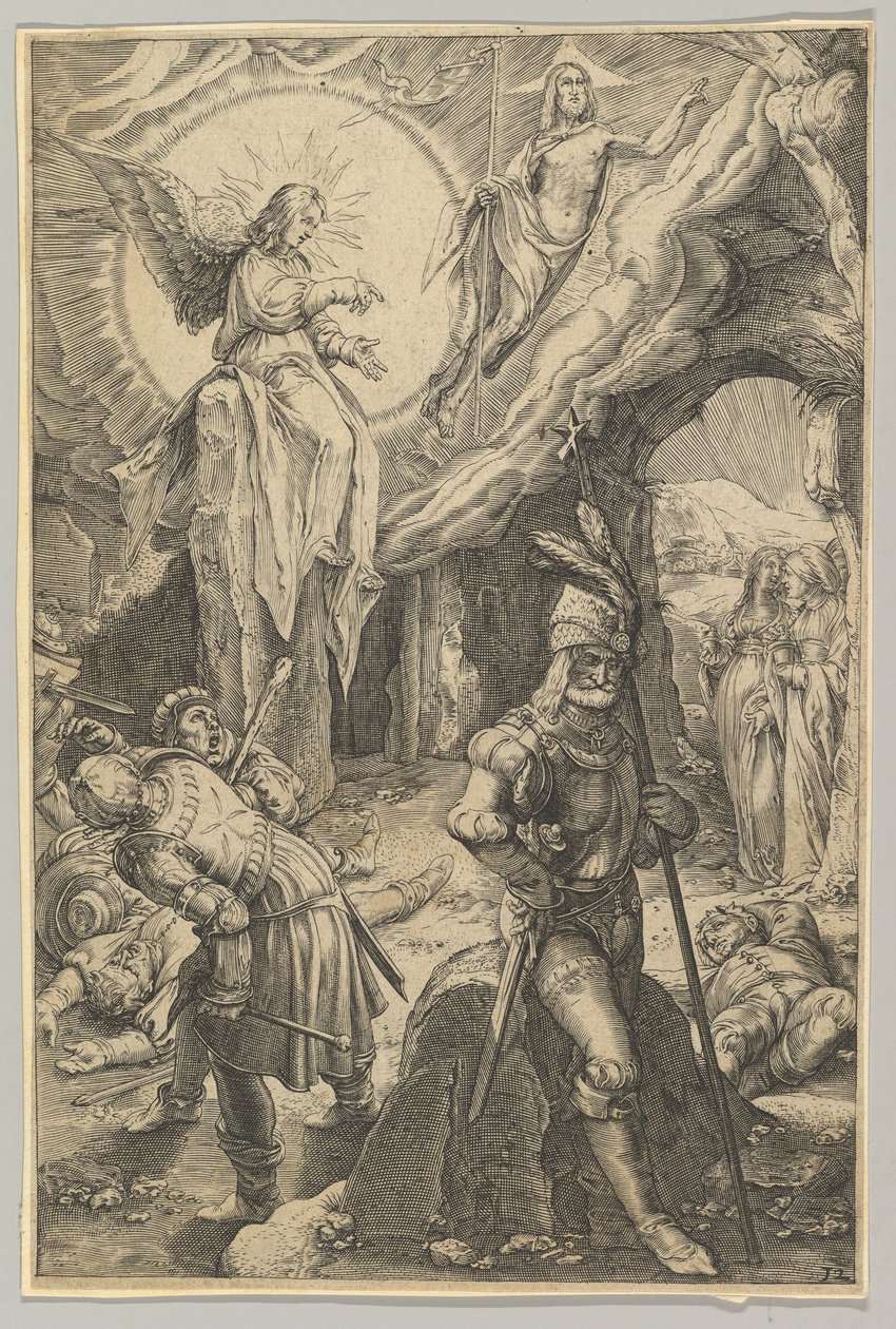 Opstandelsen, fra The Passion of Christ, ca. 1623. af Ludovicus Siceram
