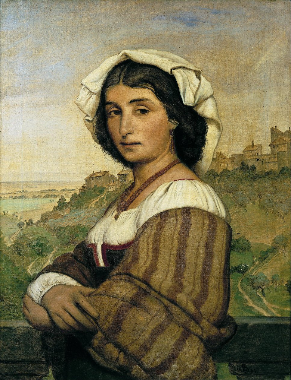 Modellen Stella. I baggrunden, Ariccia af Ludvig Abelin Schou