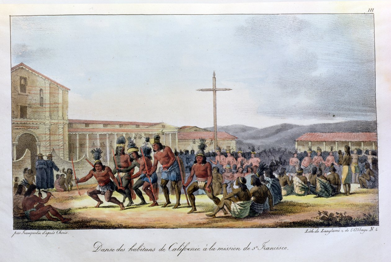 Rituel dans af de indfødte i Californien, på Mission of San Francisco, fra 