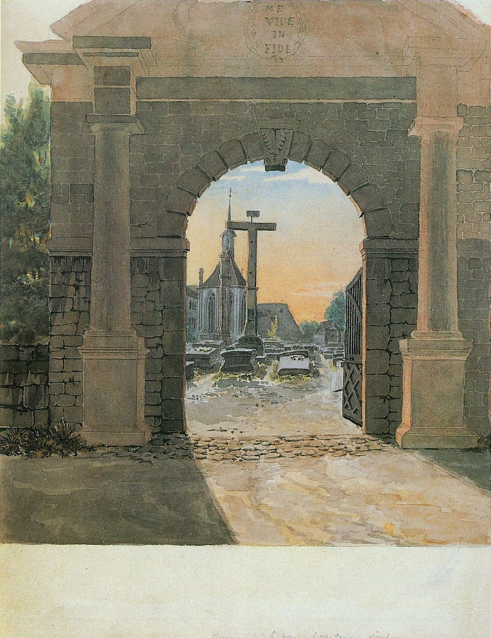 Indgang til Johannisfriedhof i Nürnberg af Ludwig Emil Grimm