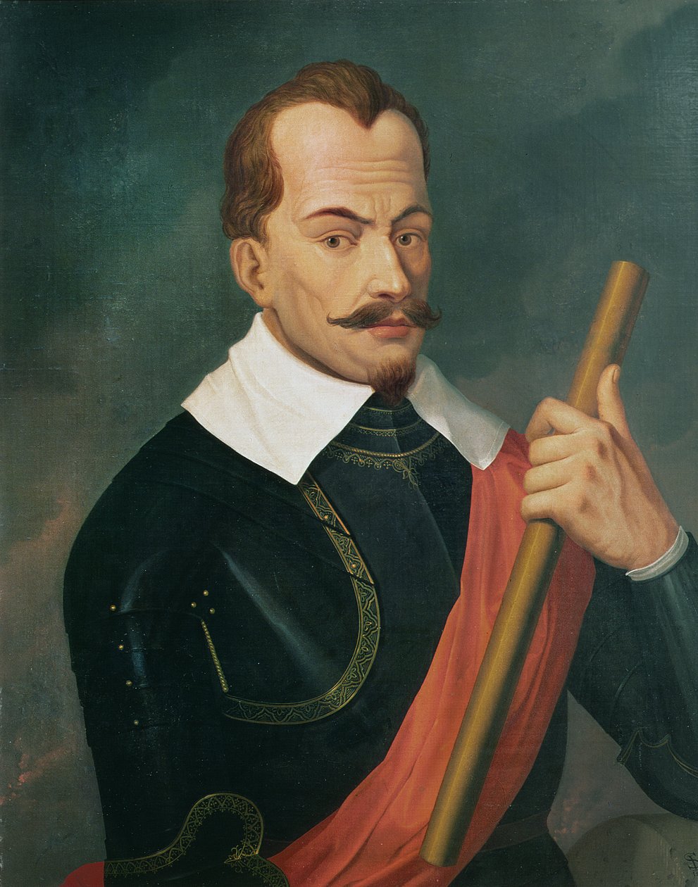 Portræt af Albrecht Wenzel Eusebius von Wallenstein (1583-1634), hertug af Friedland og Mecklenburg og prins af Sagan, efter et maleri af Van Dyck af Ludwig Ferdinand Schnorr von Carolsfeld