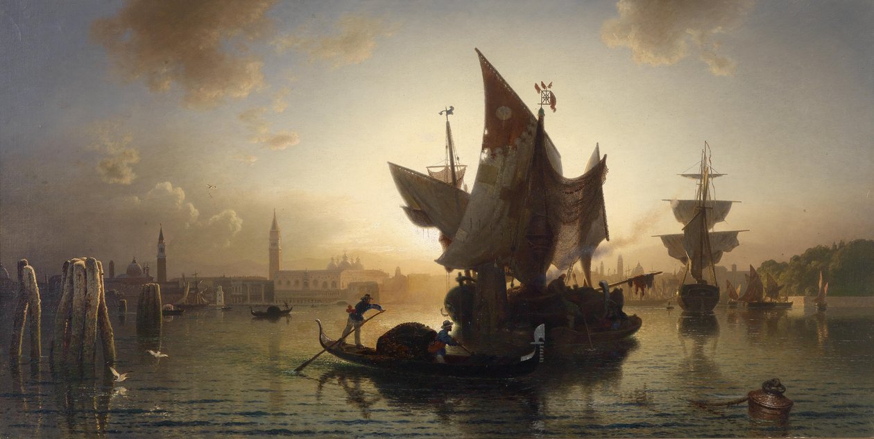 Venedig ved solnedgang af Ludwig Meixner