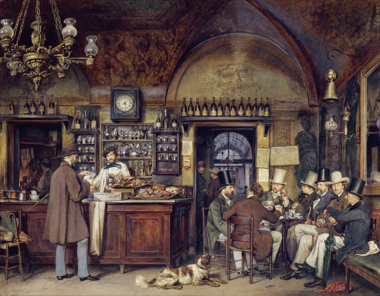 Den græske café i Rom, 1856 af Ludwig Passini