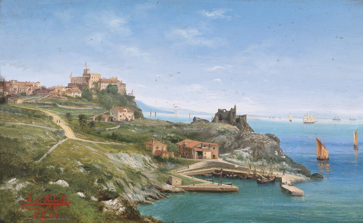 Castello de Duino, nær Trieste af Ludwig Rubelli von Sturmfest