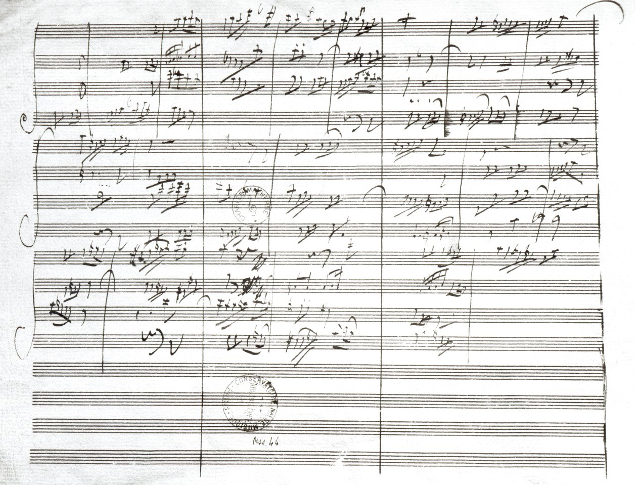 Partitur til 3. sats af 5. symfoni af Ludwig van Beethoven