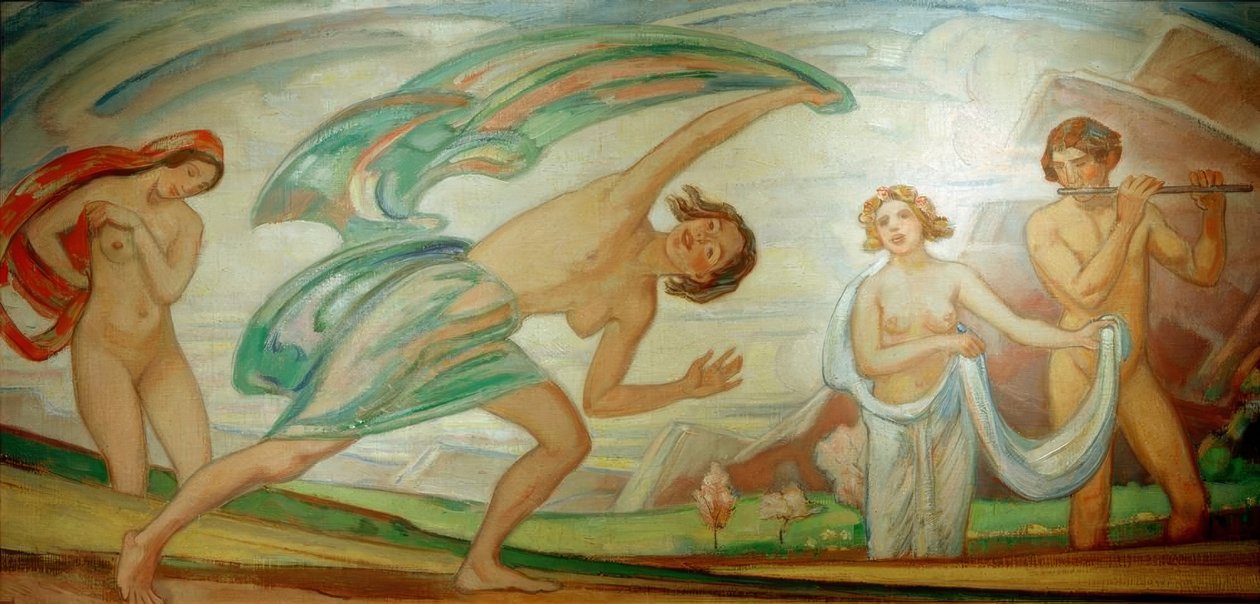 Forår med dansere af Ludwig von Hofmann