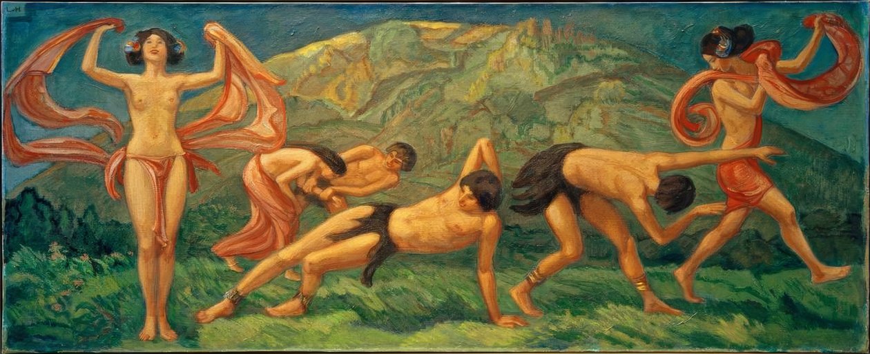 Dans på den grønne bakke af Ludwig von Hofmann