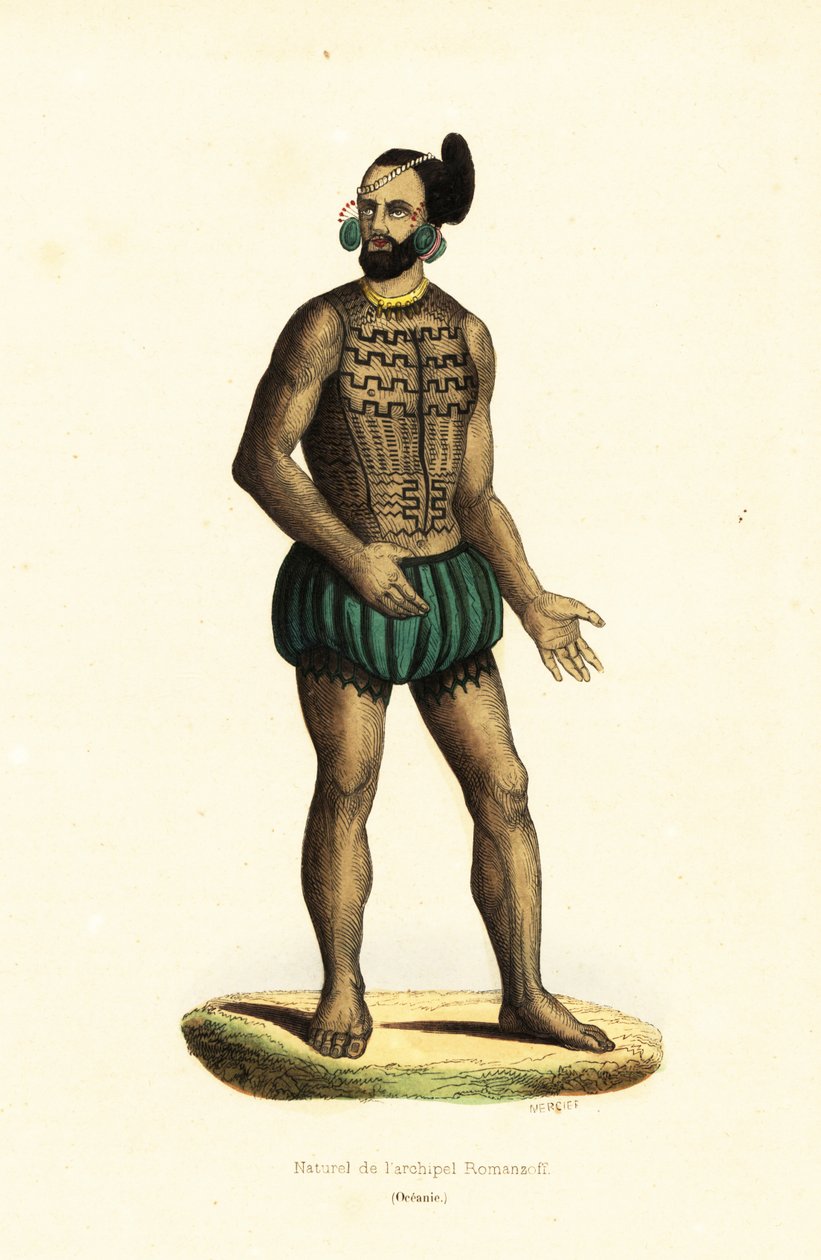 Indfødte på Tikei Island, Tuamotu-gruppen, Fransk Polynesien af Ludwig Choris
