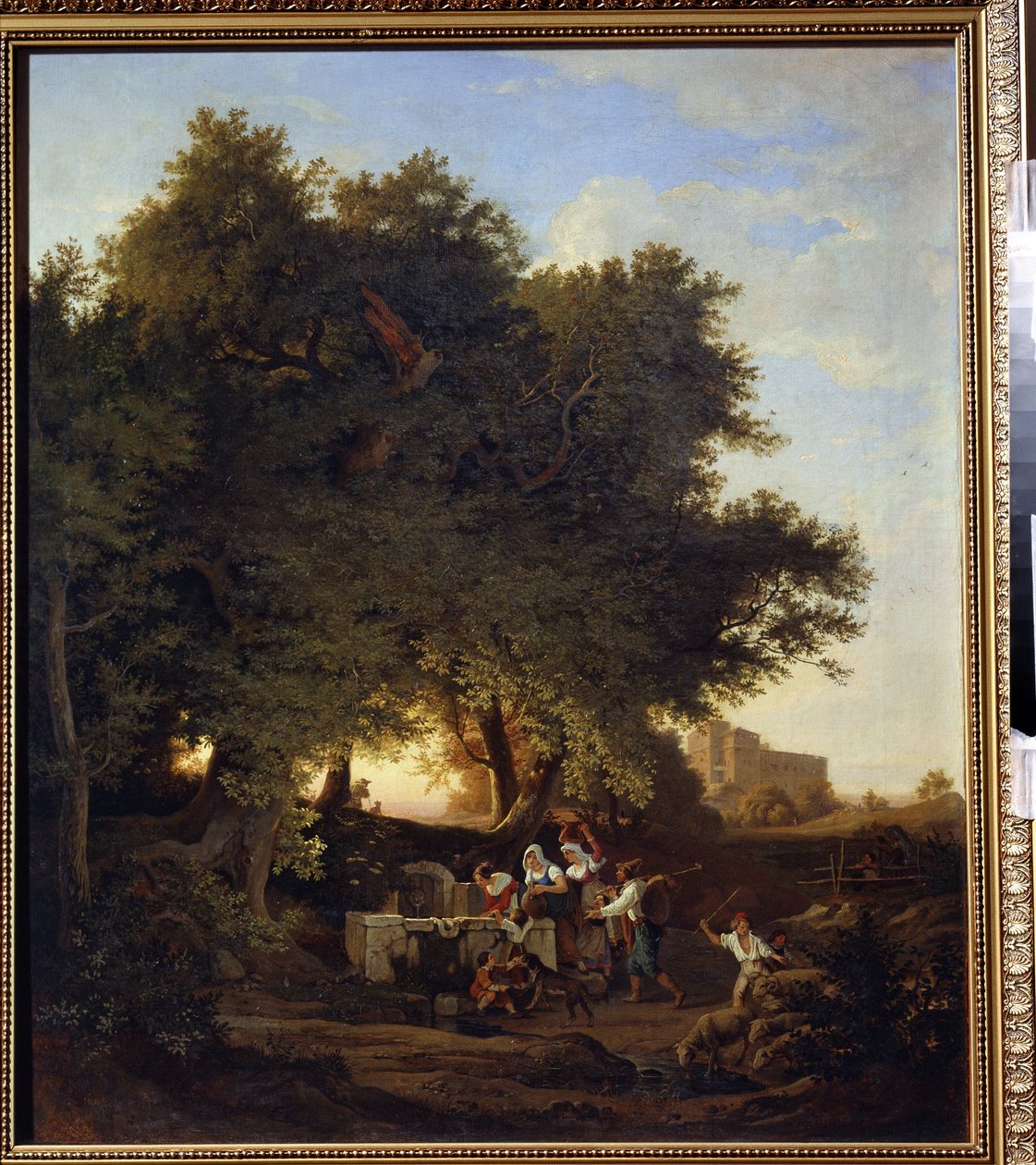 Ved Brønden. Maleri af Ludwig Richter (1803-1884). tysk kunst. Olie på lærred. Regionalt I. Kramskoi kunstmuseum, Voronezh (Voronezh), Rusland. af Ludwig Adrian Richter