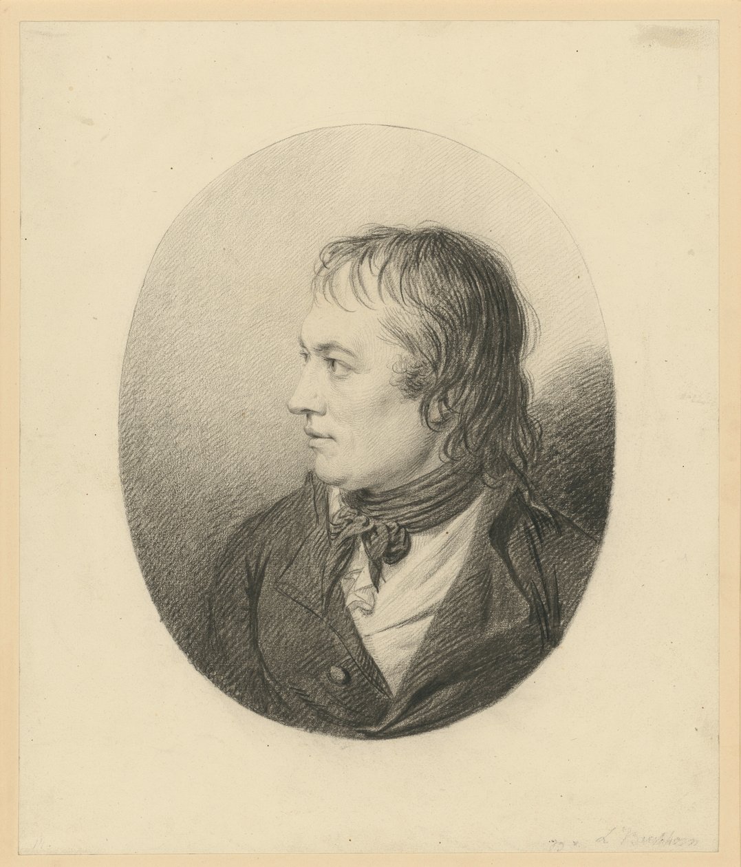 Portræt af en mand i medaljon af Ludwig Buchhorn