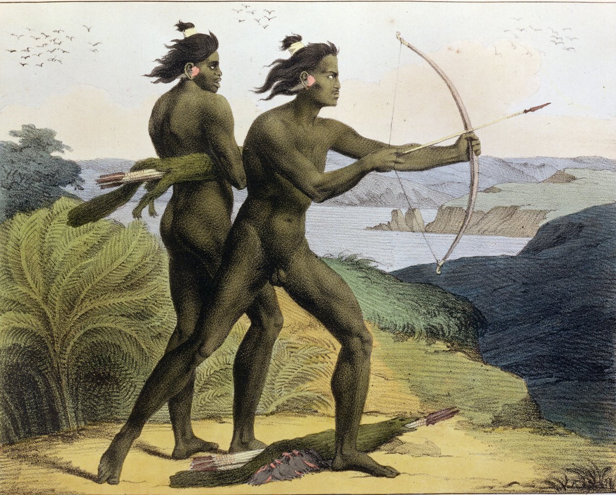 Jagt i San Francisco-bugten, fra "Voyage Pittoresque Autour du Monde", graveret af Jean Augustin Franquelin (1798-1839), udgivet 1822 af Ludwig Choris