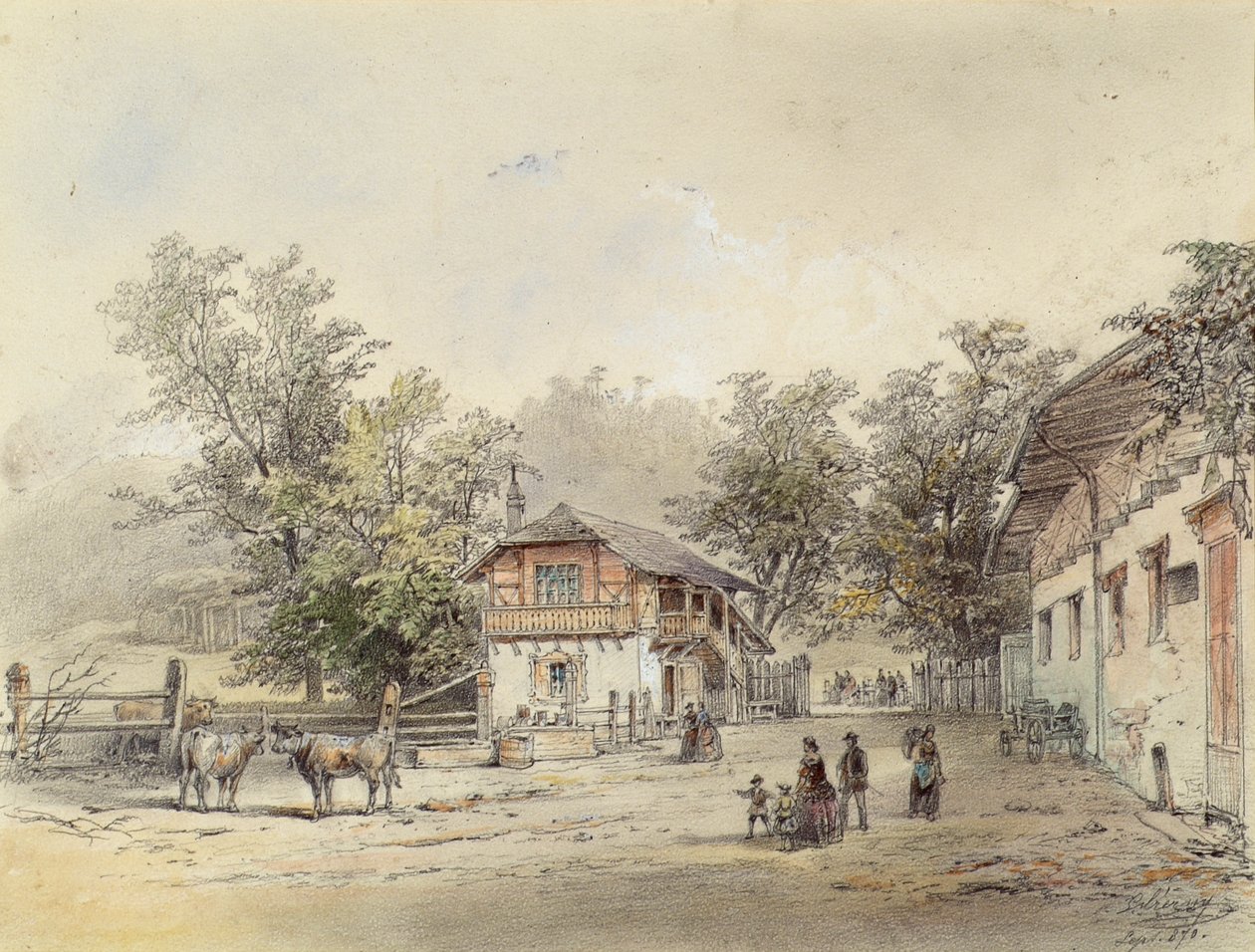 Mejeriet i Vorderbrühl ved Wien af Ludwig Czerny