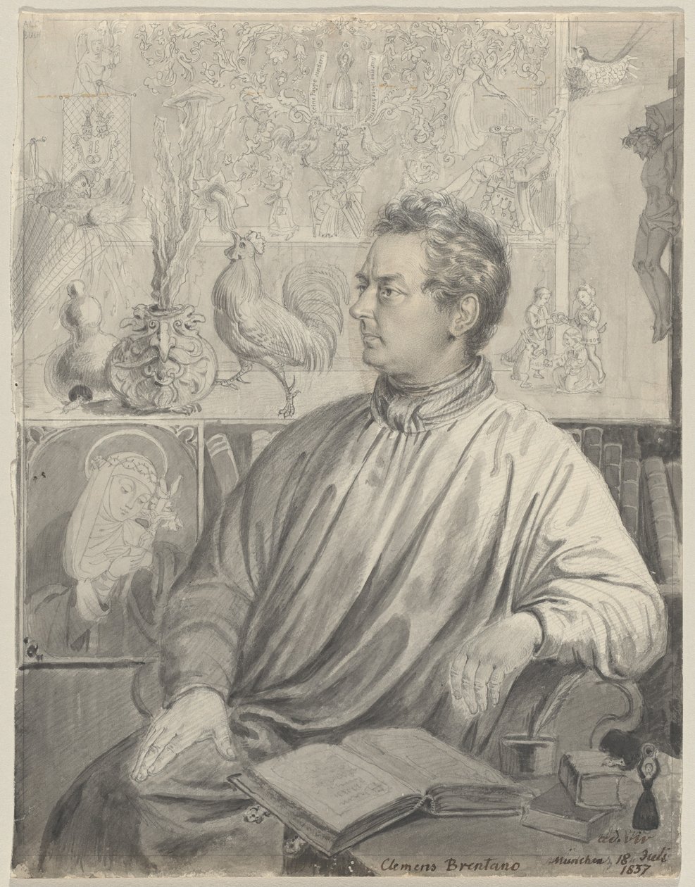 Clemens Brentano af Ludwig Emil Grimm