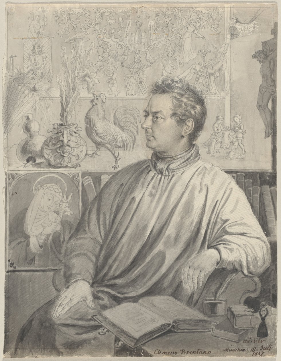 Clemens Brentano af Ludwig Emil Grimm
