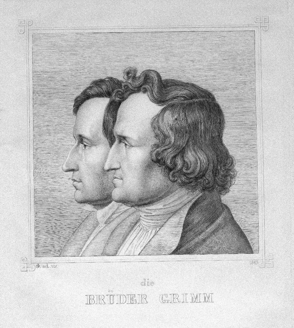 Jacob og Wilhelm Grimm, 1843 af Ludwig Emil Grimm