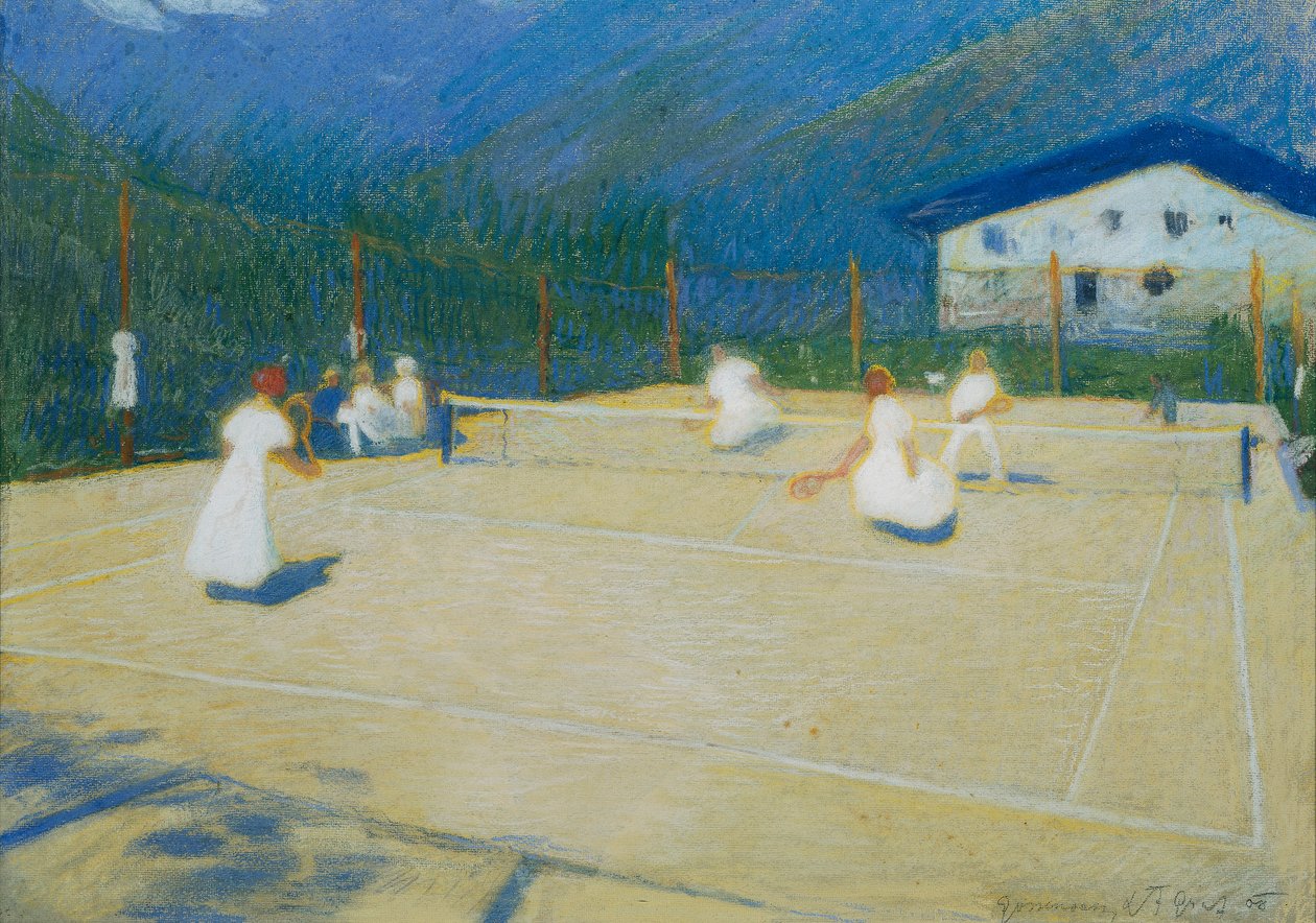 Tennisbane i Gossensass af Ludwig Ferdinand Graf